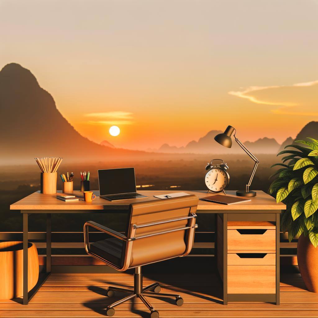 Afternoon Scenic Workspace with a View